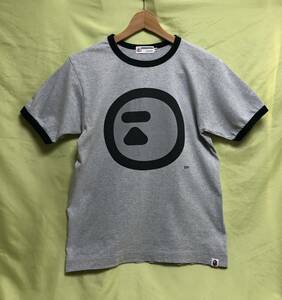 エイプA BATHING APE プリント Tシャツ グレー 古着