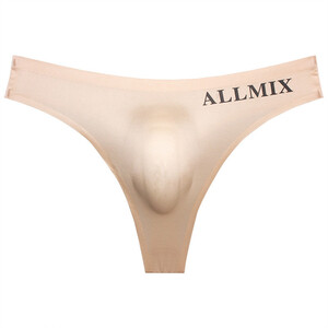 Tバック ビキニブリーフ 下着 メンズ ALLMIX シームレス セクシー ストレッチ 通気性よい 立体感 XL フレッシュ