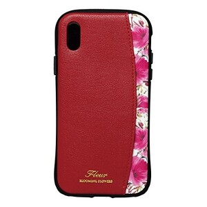 【在庫処分・送料無料】 NATURAL design iPhoneX Xs (5.8インチ) ケース FLEUR WINE RED 衝撃吸収 耐衝撃 カードポケット付 iP8-FLEP03