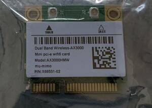 Wi-Fi6 PCIe 無線LANカード Intel AX3000 Bluetooth5.1