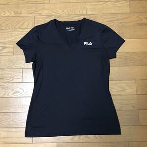 FILA WOMEN’S TRAINING SHORT SLEEVE SHIRTS size-M(着丈59身幅45) 中古 送料無料 NCNR