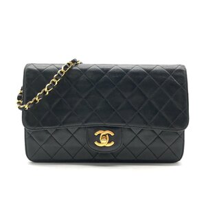 1円 良品 CHANEL シャネル マトラッセ ココマーク ターンロック ラムスキン チェーン ショルダー バッグ ブラック レディース a6554