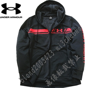 ■新品【UNDER ARMOUR】アンダーアーマー ゴルフに最適 Armour Fleece保温 左腕BIGロゴ パーカージャケット■BKR/XXL