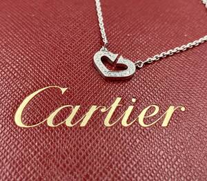 Cartier カルティエ K18ホワイトゴールド ダイヤモンド付き C ハート ネックレス