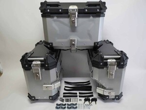 BMW R1200GS 2013- R1250GS 2019- サイドキャリア＆サイドBOX-B＆45L リアBOX-B 5点セット 黒銀【car-r1200-1-d】