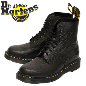 Dr.Martens (ドクターマーチン) 27028001 1460 FLAMES 8EYE レザーブーツ BLACK UK4-約23.0cm