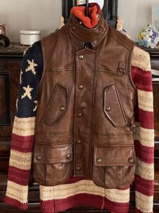 【Ralph Lauren Leather Riding Vest】英国ロンドンの正規店取扱いのRalph Lauren レザーライディングベスト。日本未入荷貴重アイテム