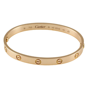 カルティエ ラブブレス ＃18 ドライバーなし バングル 18金 K18ピンクゴールド レディース CARTIER 中古 美品