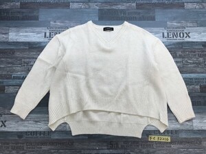 green label relaxing UNITED ARROWS ユナイテッドアローズ レディース ウール混 ラメ入り アシメニットソー 白