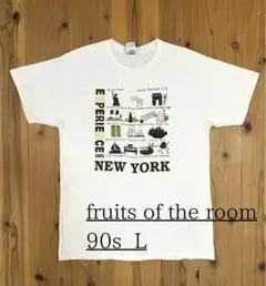 90s USA製 フルーツオブザルーム アートT newyork スーベニアT