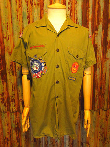 ビンテージ70’s●BOY SCOUTS OF AMERICAボーイスカウト半袖シャツ●230507j6-m-sssh-ot古着1970sボーイスカウト