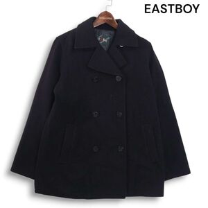 EASTBOY イーストボーイ 秋冬 メルトン ウール♪ スクール Pコート ピーコート Sz.11 レディース 黒 女子 学生 通学　K4T02325_C#N