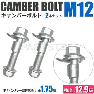 キャンバーボルト 12mm 2本セット ダイハツ アトレーデッキバン S700W/S710W フロント キャンバー調整 ±1.75度 M12 強度12.9 / 20-170x2