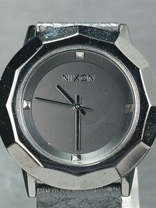 美品 NIXON ニクソン THEBOBBI 13G アナログ クォーツ 腕時計 3針 ブラック レザーベルト ステンレス 新品電池交換済み 動作確認済み