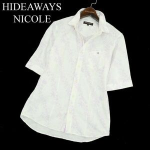 HIDEAWAYS NICOLE ハイダウェイ ニコル 春夏 総柄★ 半袖 スリム シャツ Sz.46　メンズ　A3T03421_4#A