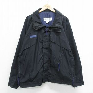 XL/古着 コロンビア 長袖 ナイロン ジャケット メンズ 90s ワンポイントロゴ 大きいサイズ 黒 ブラック 24jan29 中古 アウター