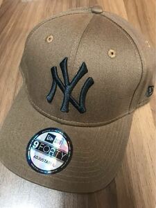 NEW ERA Brown CAP ニューエラ キャップ ブラウン　茶色系　男女用 帽子 NY ロゴ黒刺繍入　フリーサイズ　未使用