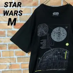 STARWARS デス・スター ビッグプリント デカロゴ 半袖 Tシャツ 黒 M