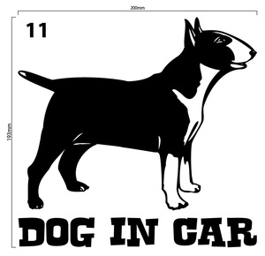 自作カッティングステッカー DOG IN CAR / ドッグインカー パターン 11 193×200mm ネコポス対応可 ステッカー 商品同梱可 新品[S-208]