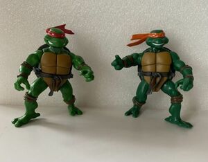 Vintage 2002 Playmates Teenage Mutant Ninja Turtles TMNT Michelangelo & Raphael 海外 即決