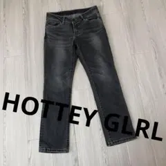 HOTTEY GLRLアンクル丈ブラックウォッシュデニム GYDA moussy