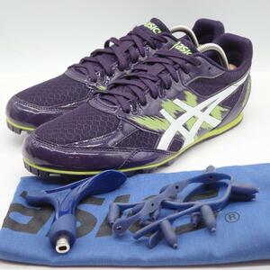 asics アシックス スニーカー 陸上スパイク 27.5cm パープル 軽量 1091A014 クリーニング済み