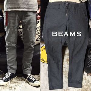 ［希少／完売モデル］L《★ BEAMS ★》ストレッチスキニーテーパードチノパンツ ビームス グレー GRAY ストレッチパンツ スキニーチノ 美品