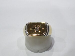 ★オシャレ■特価品■指輪■即決■ダイヤ０．１２ｃｔ■Ｋ１８・プラチナPt９００■８．８ｇ■１５号■中古品■