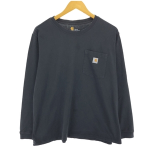 古着 カーハート Carhartt ORIGINAL FIT 無地ポケットロングTシャツ ロンT メンズL相当 /eaa430952