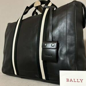 【未使用級】 BALLY バリー ビジネスバッグ ブリーフケース トート トレスポ メンズ A4/PC収納可 レザー 本革 書類 鞄 ブラック 黒 通勤