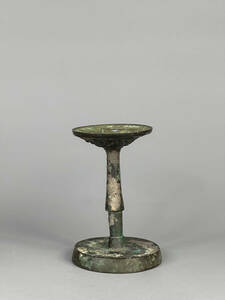 中国古美術　漢時代　青銅器　蝋燭台　油灯　古物保証　唐物　旧家蔵出　骨董