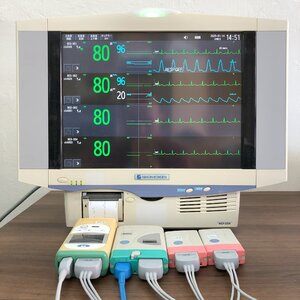 日本光電 4人用セントラルモニタ 送信機4台 心電図 酸素飽和度 取扱説明書 nihonkohden 患者 生体情報モニタ 病院 動物 医用テレメータ