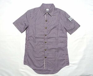 使用僅か 極美品 MONCLER GAMME BLEU モンクレール ガムブルー CAMICIA トリコロール チェックシャツ メンズ 0 トムブラウン 半袖