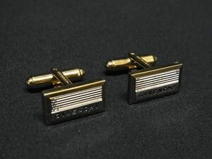 ■美品■ GIVENCHY ジバンシィ カフスボタン カフリンクス アクセサリー ビジネス 紳士 メンズ シルバー系×ゴールド系 DE5229