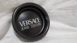 正規未 非売品 ヴェルサーチVERSACE JEANS COUTURE ロゴ文字 灰皿 黒 白 アッシュトレイ ジュエリーBOX 小物入れ ラグジュアリーインテリア