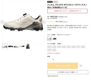 ミズノ ジェネム プロ GTX ボア 29cm MIZUNO GENEM PRO GTX BOA GORE-TEX