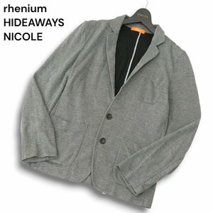 rhenium HIDEAWAYS NICOLE ハイダウェイ ニコル 秋冬 裏起毛★ アンコン テーラード ジャケット Sz.46　メンズ グレー　A4T11550_A#N