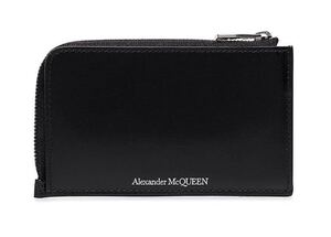 正規新品 ALEXANDER McQUEEN アレキサンダーマックイーン スムース レザー ラウンドジップ コイン カード ケース 財布 ウォレット