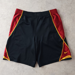 Sサイズ/NIKE ナイキ USC Trojans ハーフパンツ バスパン 黒(ブラック)系 ゲームパンツ 刺繍 古着【1000円スタート】