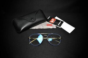 人気【RayBan/レイバン】RB6414 フルリム ティアドロップ サングラス ゴールド×ブルー 正規品 メガネ アメカジ