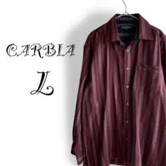 美品！CARBIA♡ メンズ長袖シャツ　L  ストライプ　イケオジ　昭和レトロ