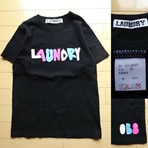美品【LAUNDRY】フェルトロゴ 半袖 Tシャツ ブラック XS(ランドリー,コラボレーション)