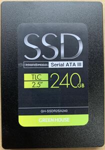 【使用時間12547時間】GREEN HOUSE 240GB GH-SSDR2SA240 2.5 SATA SSD 606