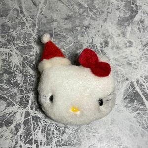 貴重 サンリオ サンタ帽 ハローキティ 顔型 ぬいぐるみブローチ Sanrio 当時物 kitty 送料全国一律180円