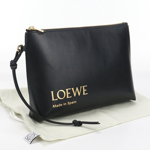 中古・未使用ロエベLOEWE エンボス Tポーチ ブラック ランク：S us-1