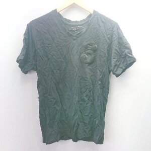 ◇ 1PIU1UGUALE3 RELAX ジャンク品 ロゴワッペン 半袖 Tシャツ サイズL ブラック レディース E