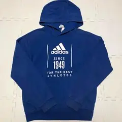 adidas アディダス プルオーバーパーカー ラバープリント ブルー