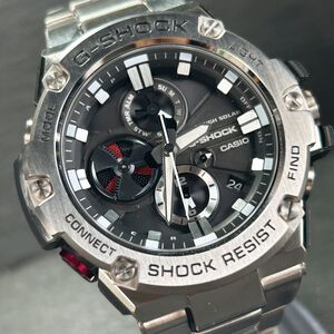 美品 CASIO カシオ G-SHOCK ジーショック G-STEEL GST-B100D-1AJF 腕時計 タフソーラー アナログ メンズ Bluetooth 多機能 動作確認済み