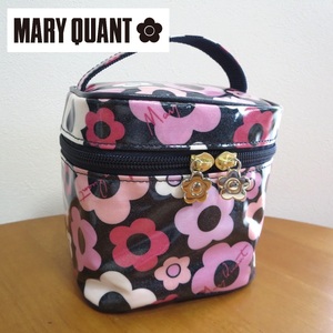 【新品・未使用】MARY QUANT（マリークヮント）メイクボックス バニティ ネイビー デイジー スクエア型 化粧収納ポーチ 日本製 送料450円♪