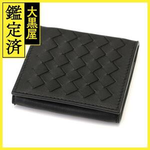 BOTTEGA VENETA　ボッテガ・ヴェネタ　イントレチャート折り畳みコインパース　レザー　ブラック 　513732　【208】　2143100473195